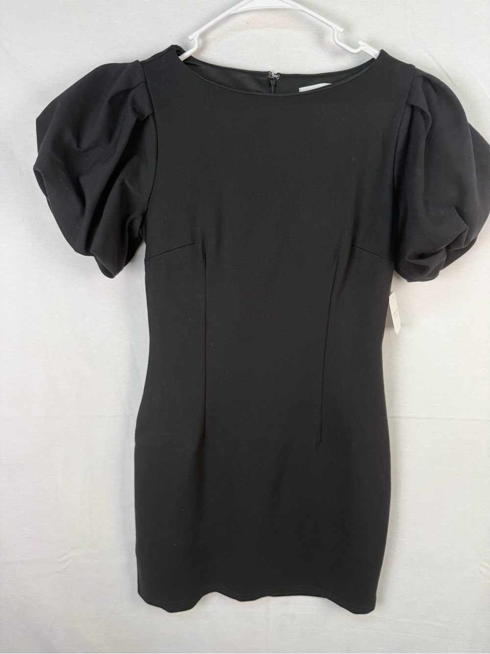 Altar'd State Black Mini Dress with Statement Puff Sleeves